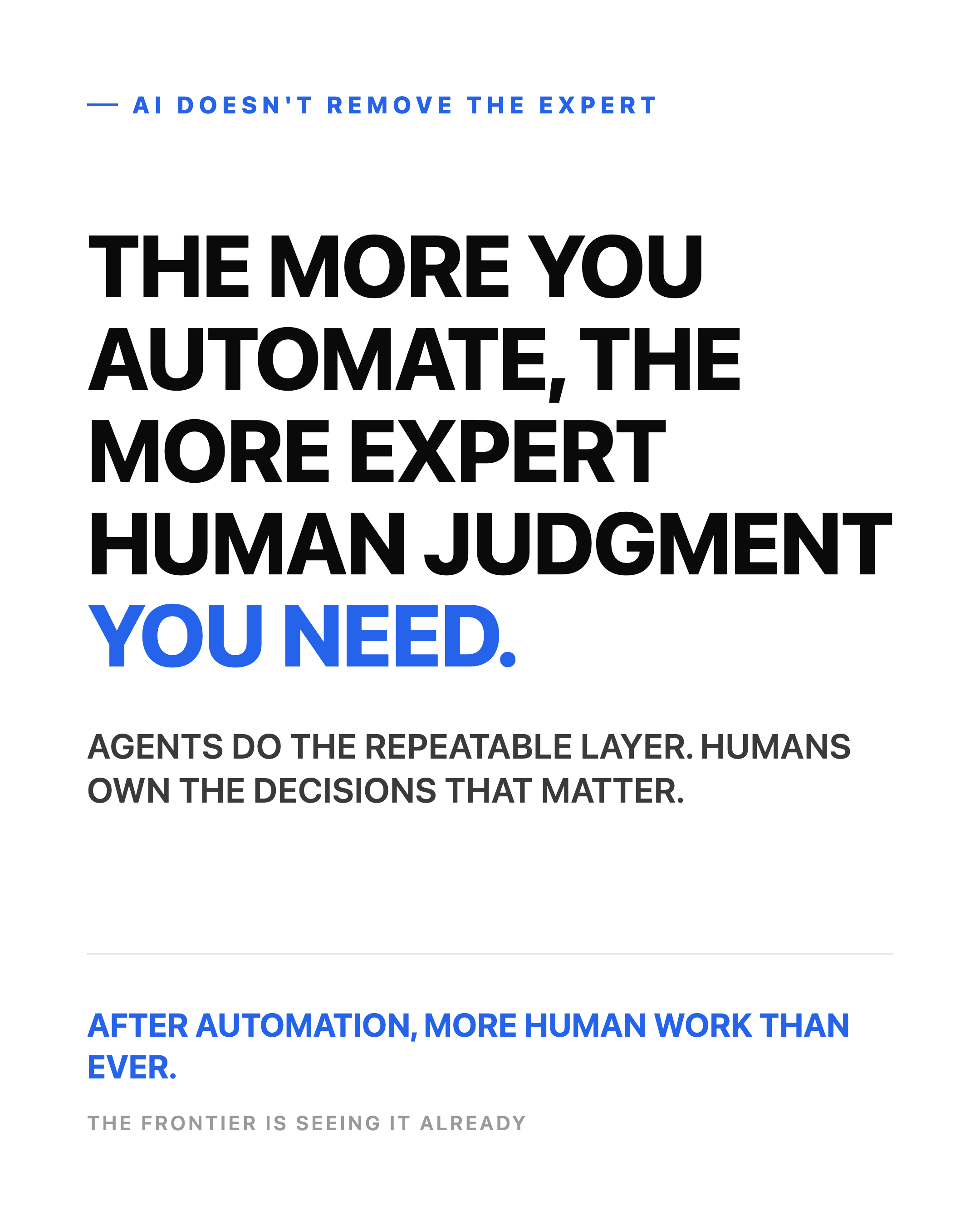 Poster reading: the more you automate, the more expert human judgment you need